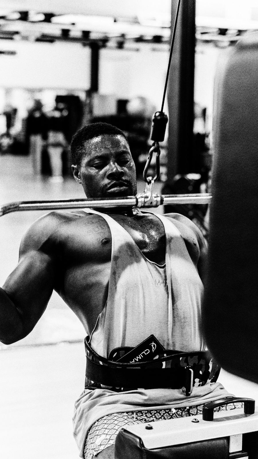 Gym training with a cable machine