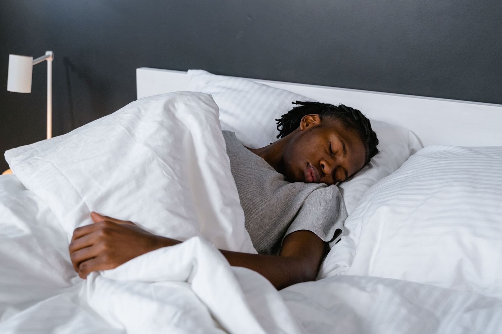 Person sleeping, nighttime rest