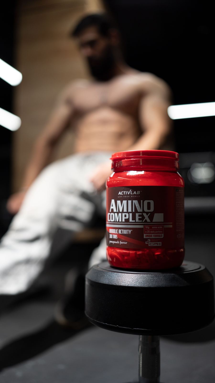Container of powdered supplement